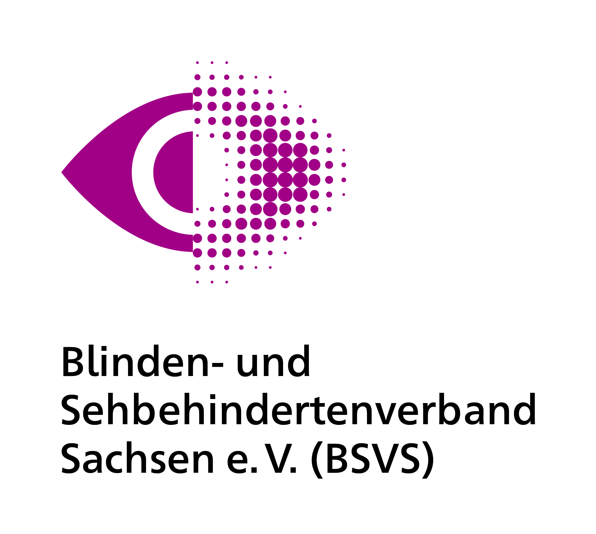 Neues gemeinsames Bildzeichen ist ein stilisiertes purpurfarbenes Auge, die linke Hälfte klar konturiert, während die rechte mit unterschiedlich großen Rasterpunkten unscharf dargestellt wird.